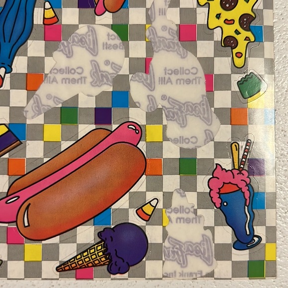Vintage Lisa Frank - Fast Food Junk Food Pop Art Sticker Sheet -S121, incomplete - Picture 3 of 7